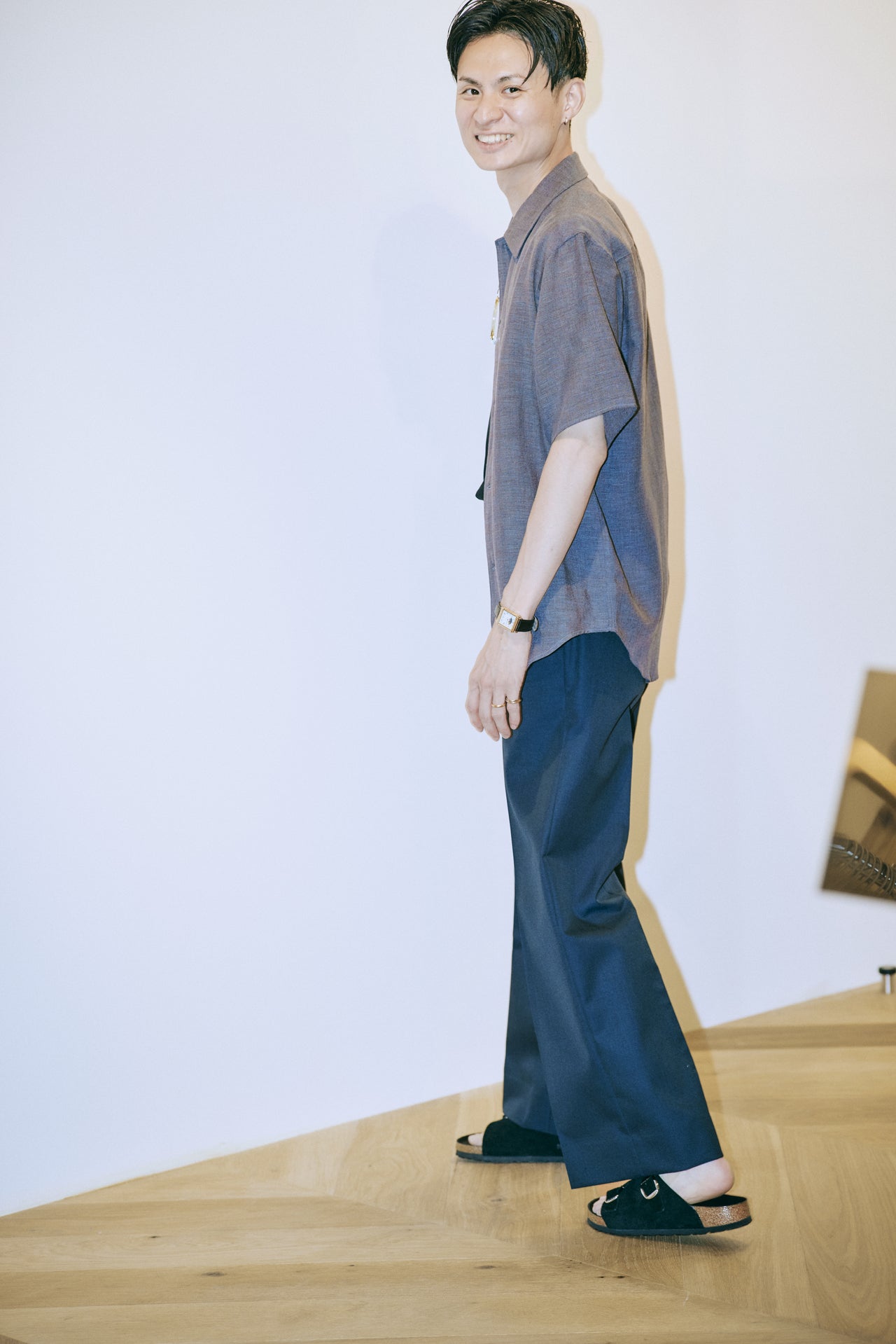 ①〈BIRKENSTOCK for BEAUTY&YOUTH〉 ビルケンシュトックのオシャレな着こなし