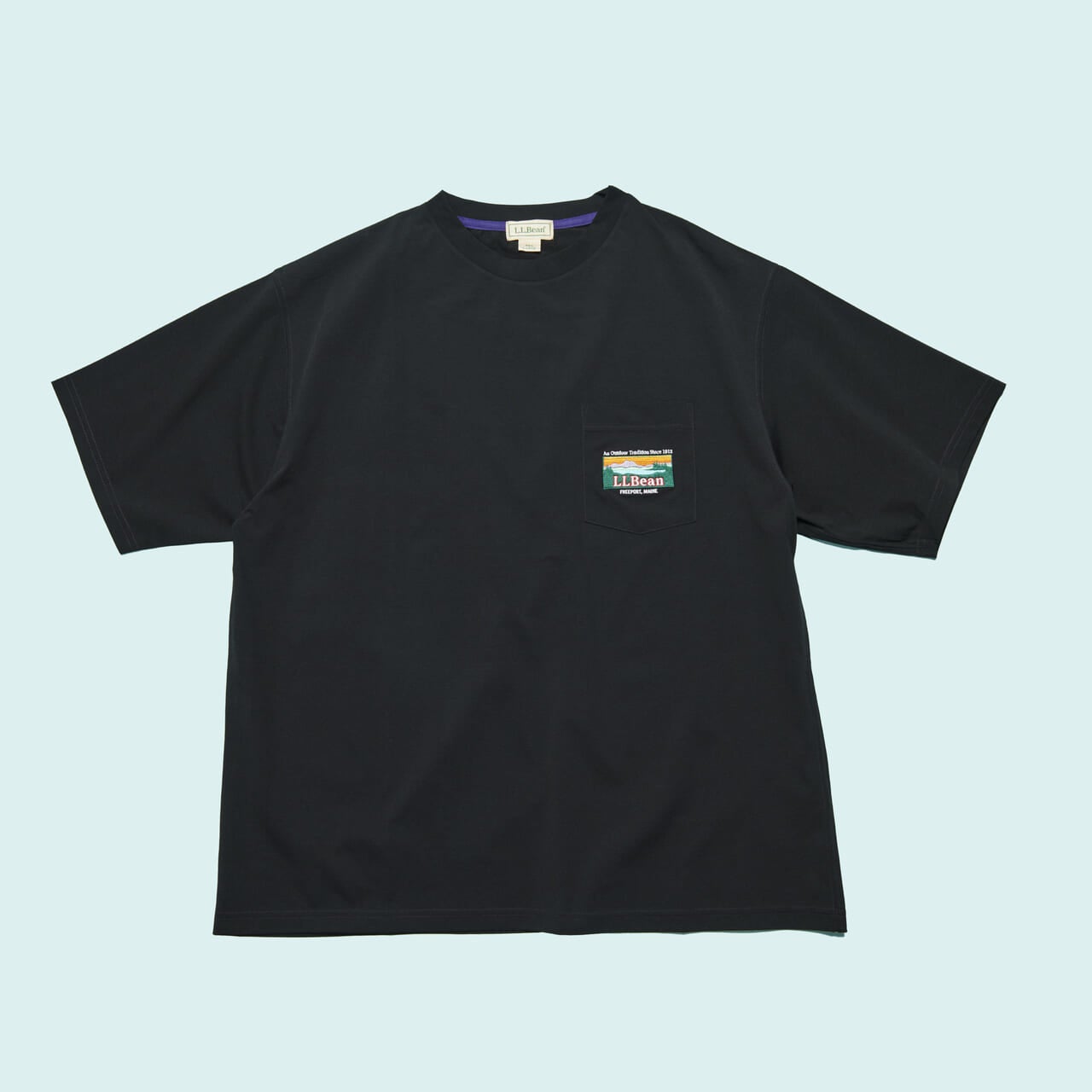エル・エル・ビーンの涼な黒Tシャツ katahdin pocket tee
