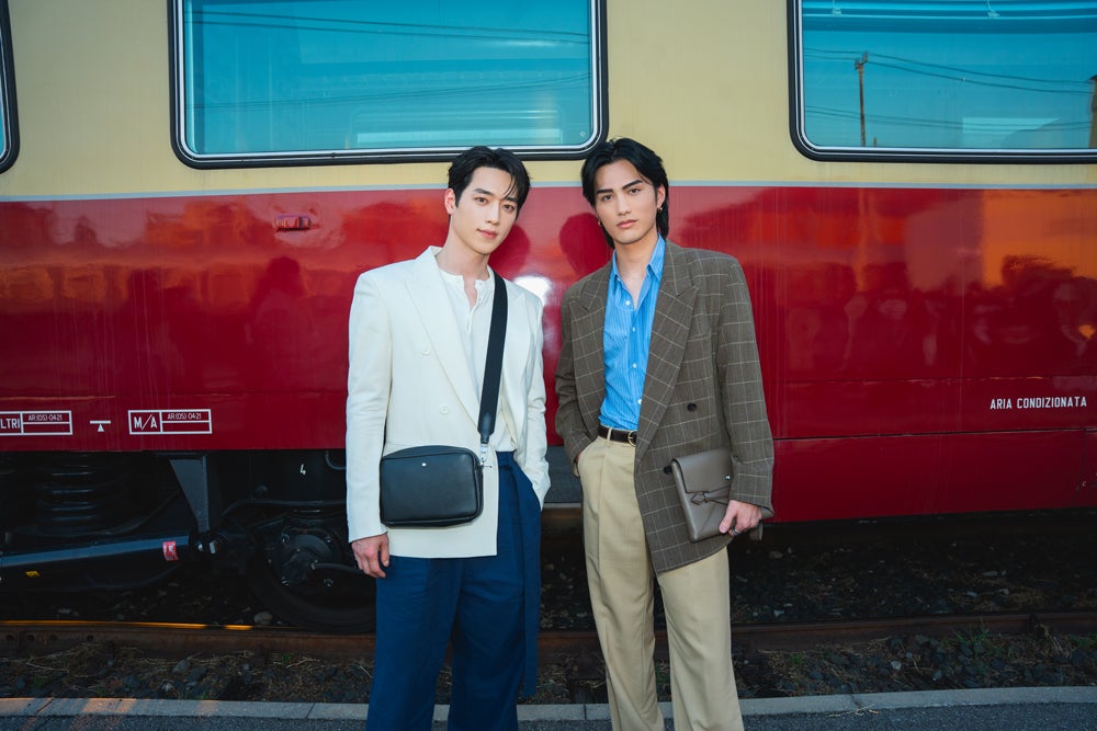 ミラノでの「モンブラン」社のイベントに出席した韓国のソ・ガンジュンさんとモデルの大平修蔵さん