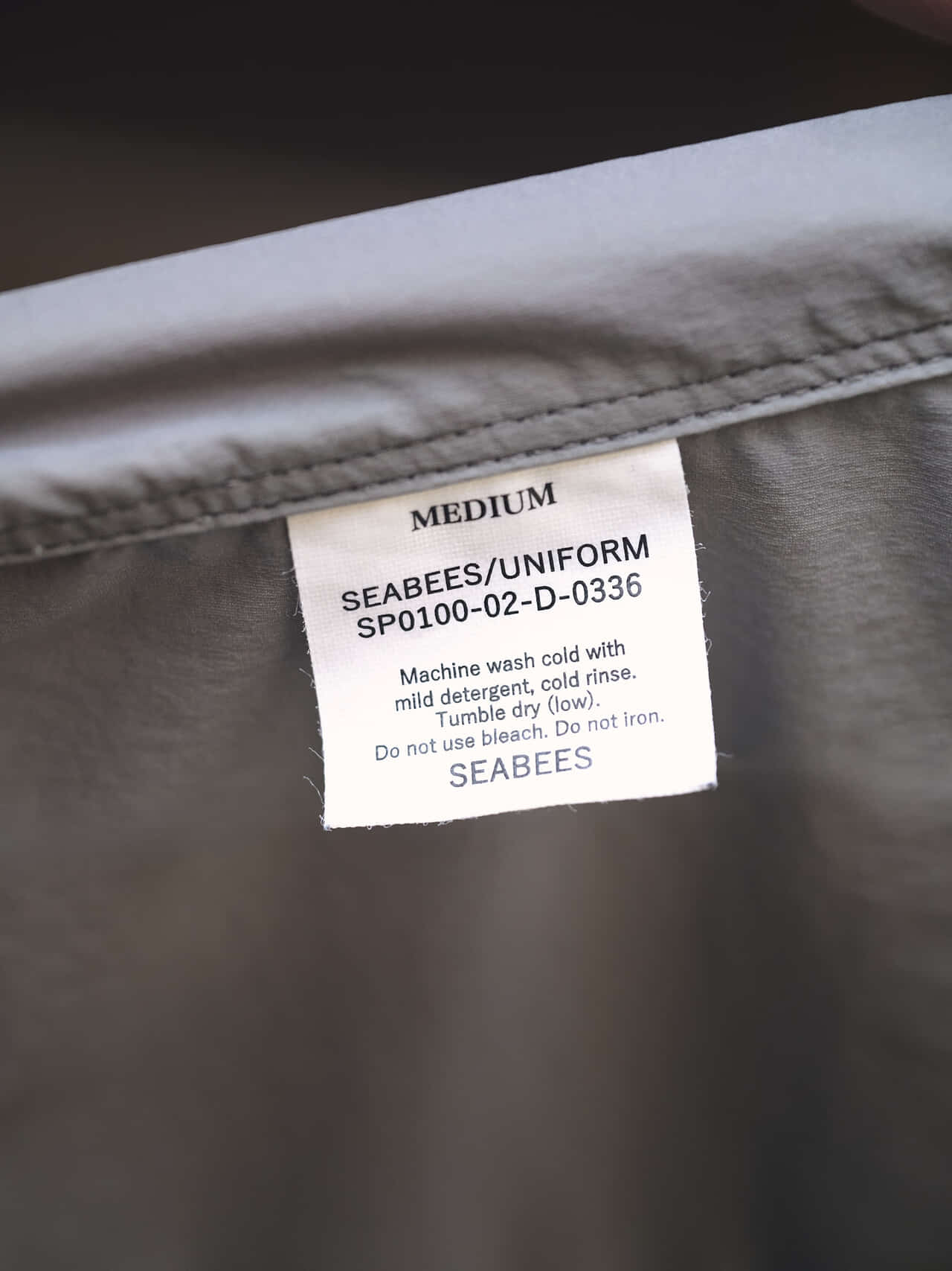 SEABEESの開襟シャツ タグ