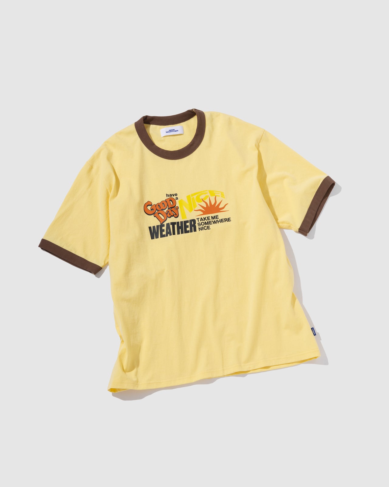 韓国発ブランド「NICE WEATHER」初 ポップアップ 東京・ラフォーレ Tシャツ イエロー
