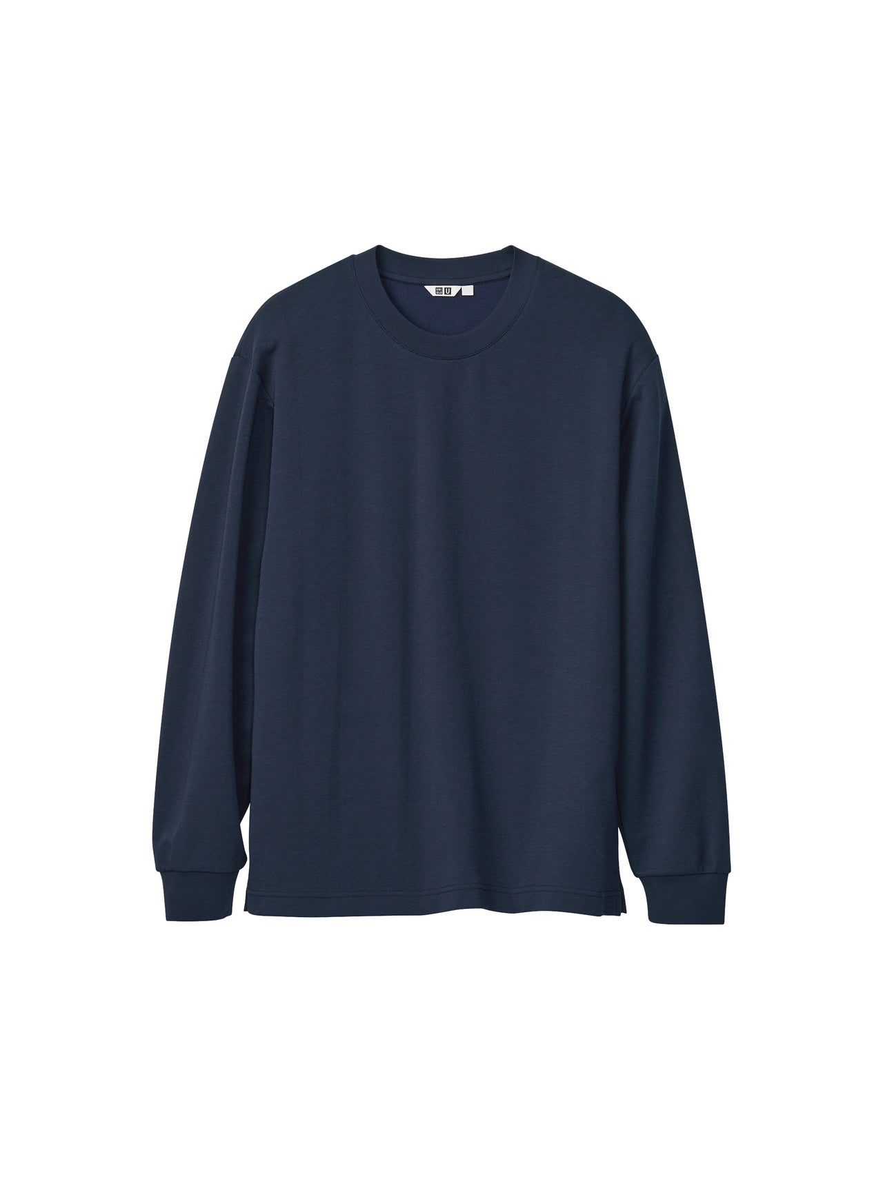 ユニクロ ユー2025年秋冬最新作のエアリズムコットンクルーネックTシャツのネイビー