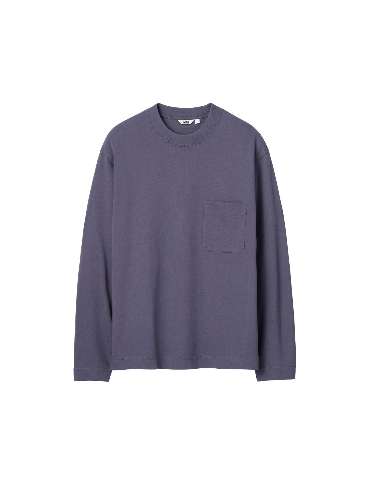 ユニクロ ユー2025年秋冬最新作のクルーネックTシャツ長袖のパープル