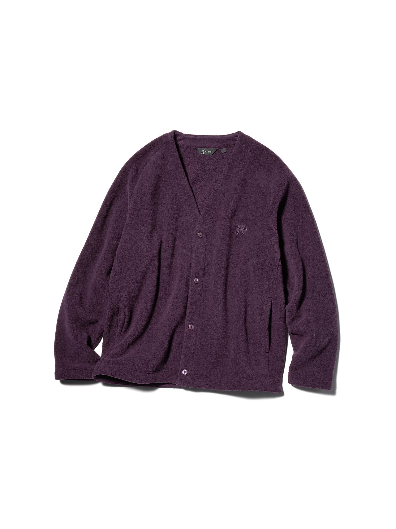 UNIQLO and NEEDLESのフリースオーバーサイズカーディガン パープル