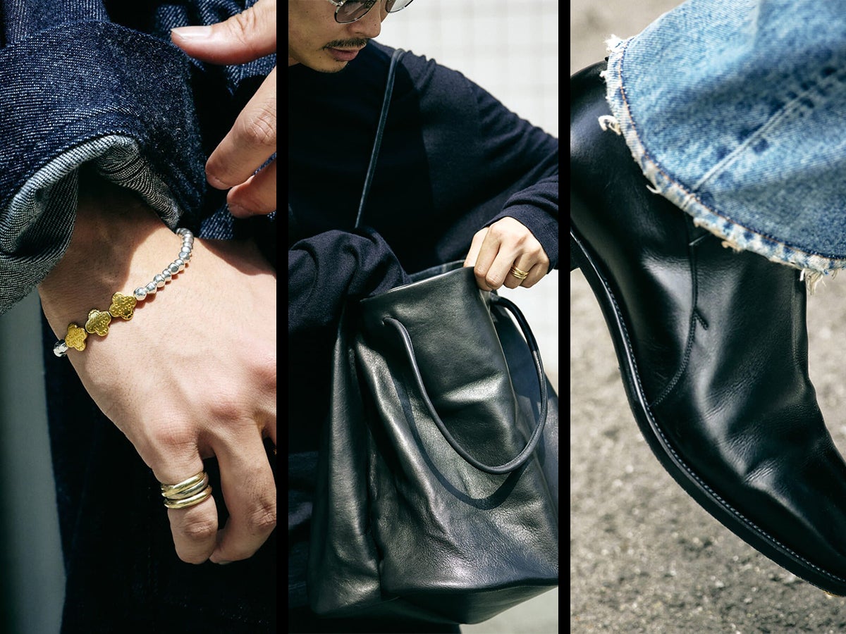 1万円台のブレスレット、憧れの「カルマンソロジー」の黒ブーツ…オシャレな人の“新定番小物”の正解着こなし３選！／【コモノとコワザ #1】