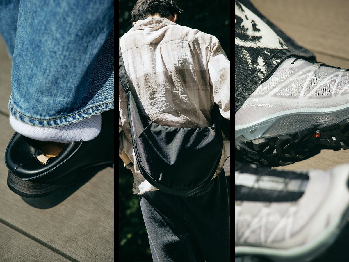 バッグのトレンドは“三日月形”、「サロモン」はアドヴァンスド ライン推し…オシャレな人の“新定番小物”の正解着こなし３選！／【コモノとコワザ #2】