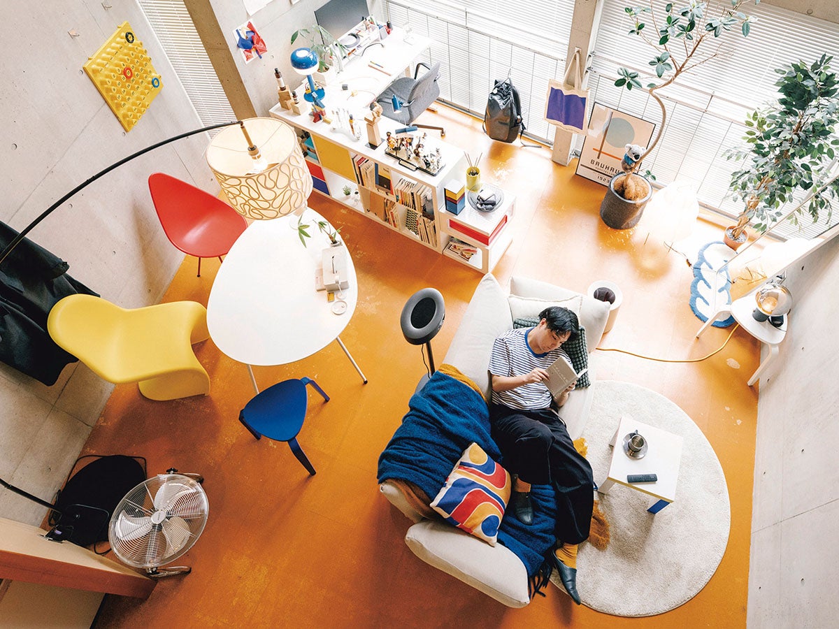 [1R + LOFT 33㎡]バウハウス的な赤・青・黄を軸にしたワンルーム！余計な装飾は省きつつ色と形で遊ぶインテリア術に注目！