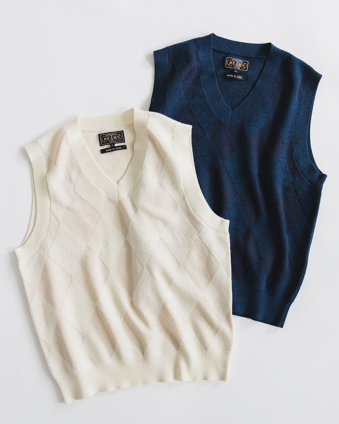 「BEAMS PLUS LIMITED STORE」 ニット コレクション ホワイト ネイビー