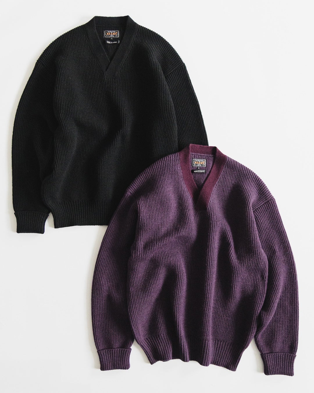 「BEAMS PLUS LIMITED STORE」 ニット コレクション パープル ブラック