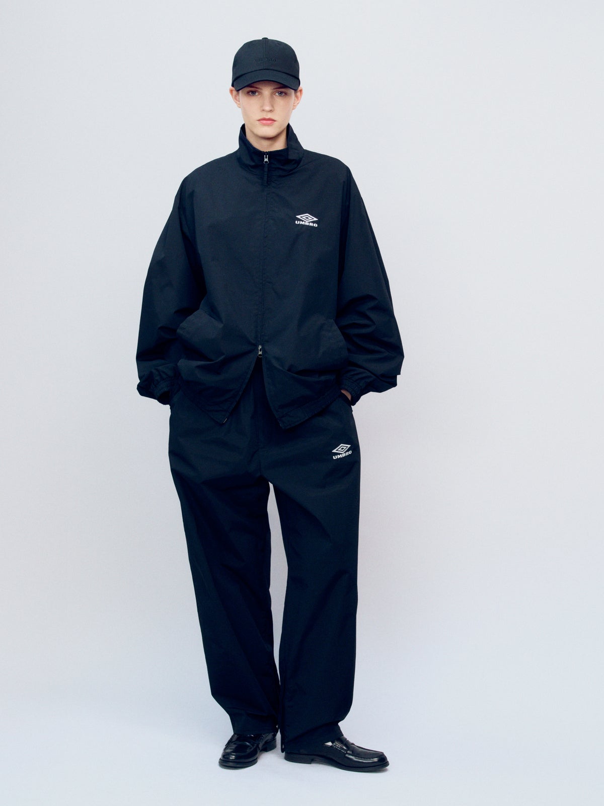 LINEN/NYLON TRACK TROUSERS