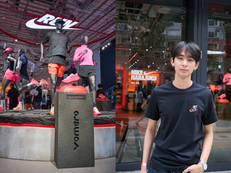 「NIKE HARAJUKU」がリニューアルオープン。自分にぴったりのシューズが走って見つかる!?カスタムTシャツ作りも。メンズノンノモデルの探訪レポ。【MENʼS NON-NO RUNNING CLUB #5】