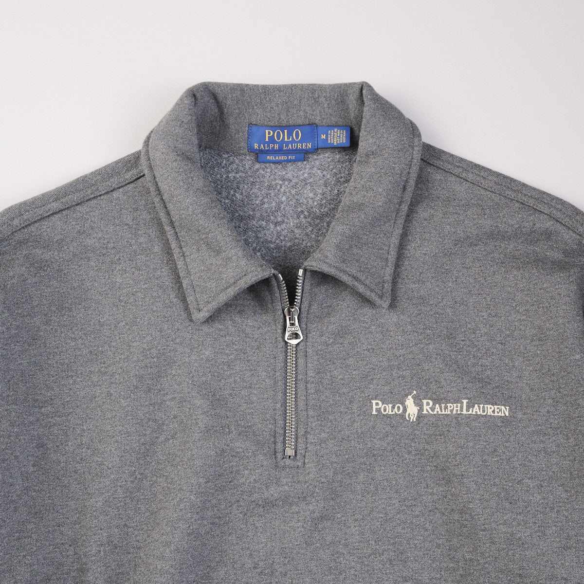 ポロ ラルフ ローレンのリラックス フィット ロゴ フリース スウェットシャツのジップ