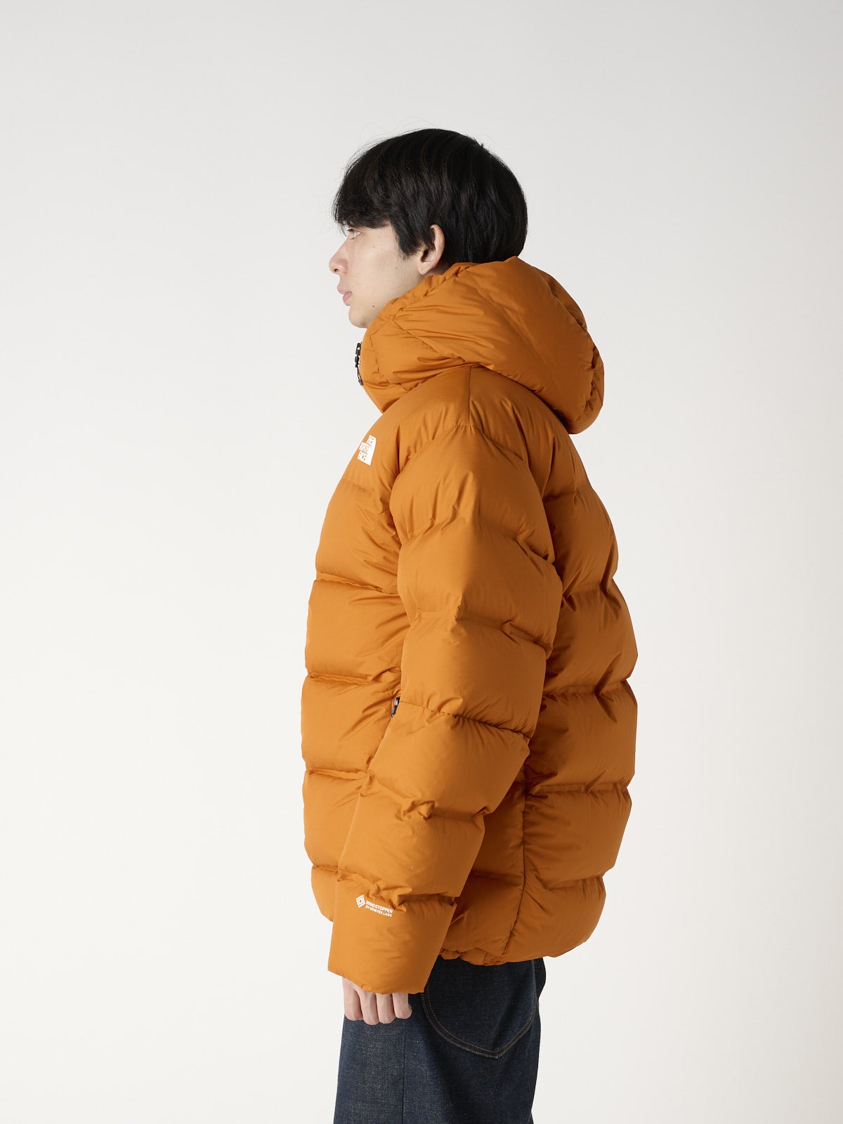 ザ・ノース・フェイスのEX ビレイヤーパーカ ダウンジャケットの着用のサイド