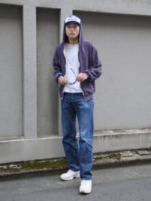 [中田 圭祐] 「ナイキ」×「リーバイス®」のコラボスニーカーに愛用「リーバイス®」501®XXを合わせたデニムスタイル！【メンズノンノモデルの私服スナップ】