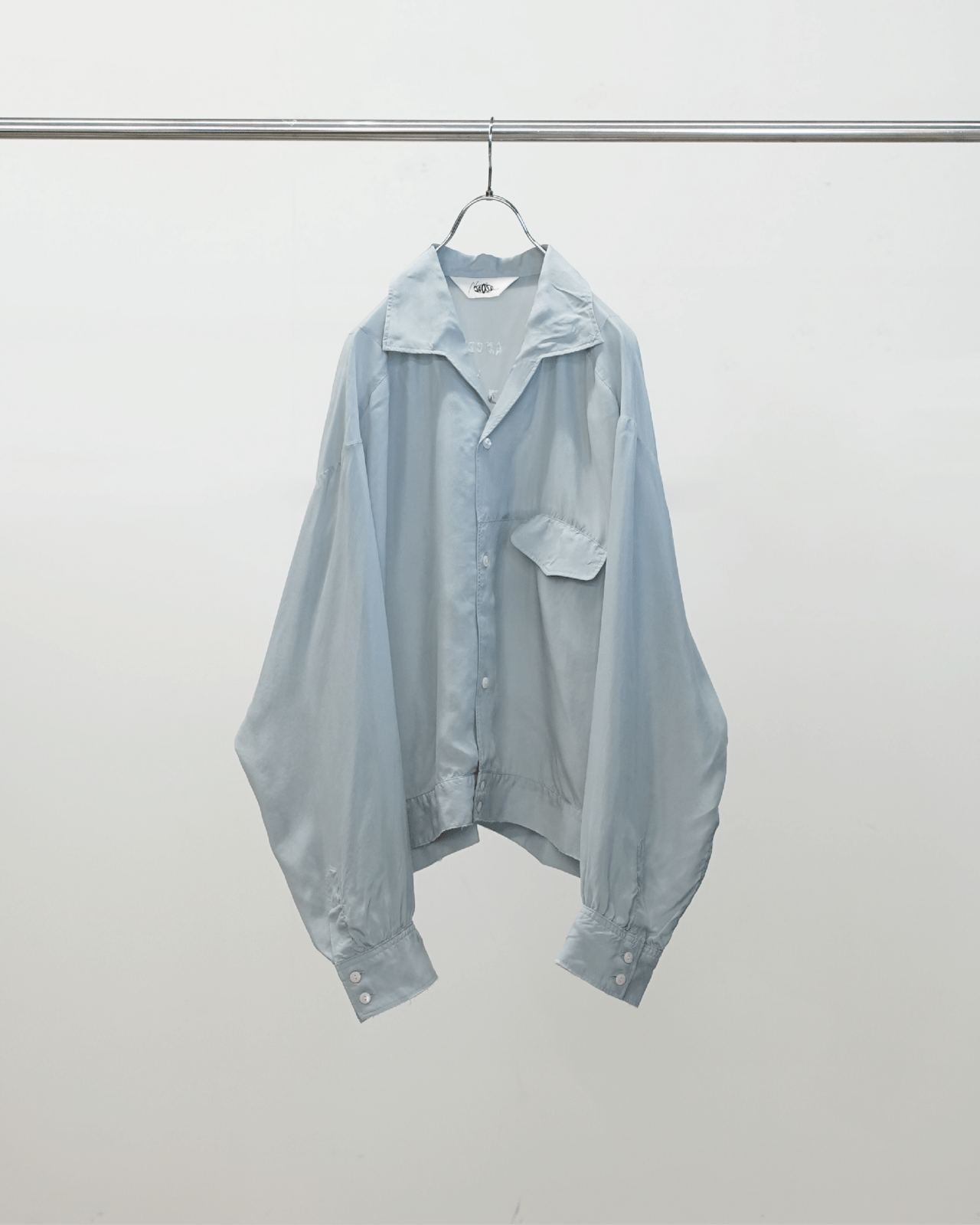 ANCELLM × jo0ji「ANC-jo01 EMBROIDERY SHIRT」 シャツ ブルー 正面