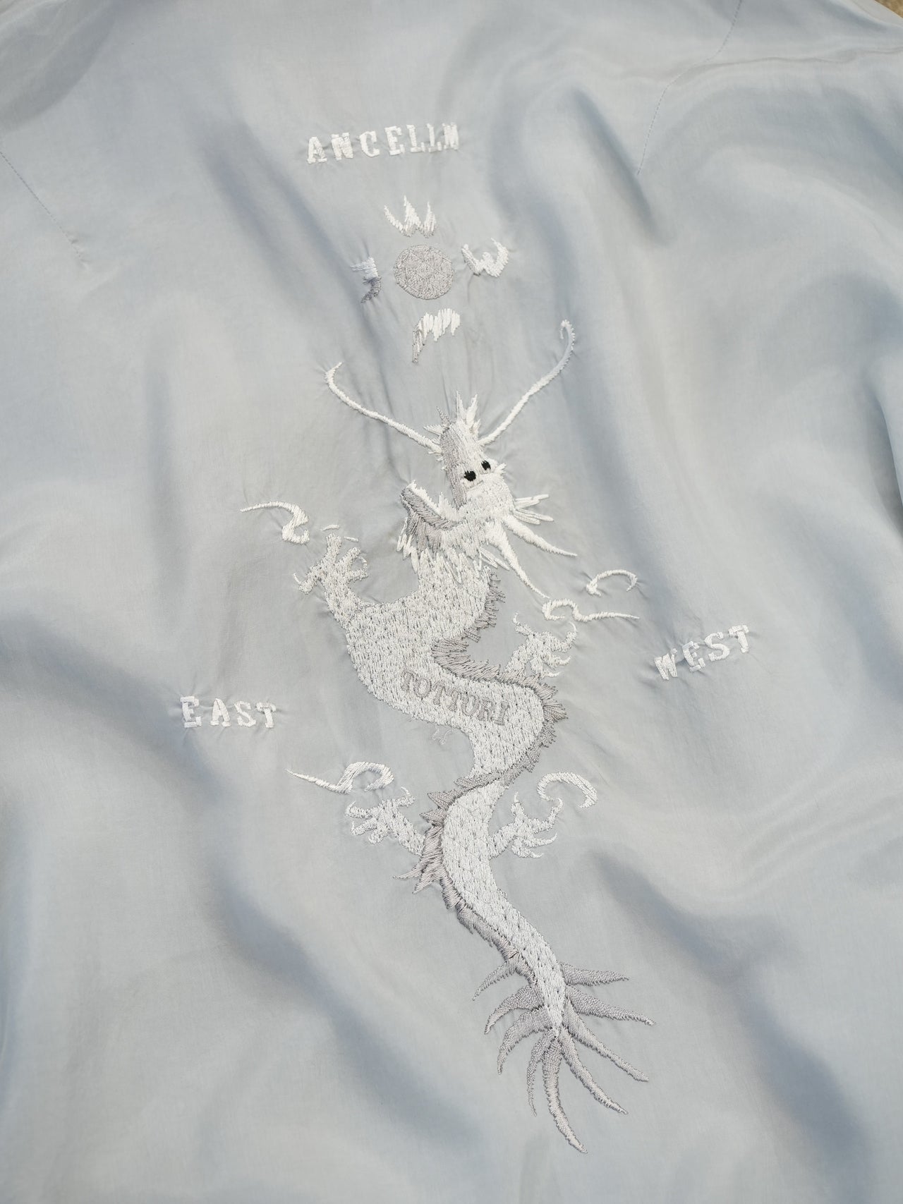 ANCELLM × jo0ji「ANC-jo01 EMBROIDERY SHIRT」 シャツ ブルー 柄