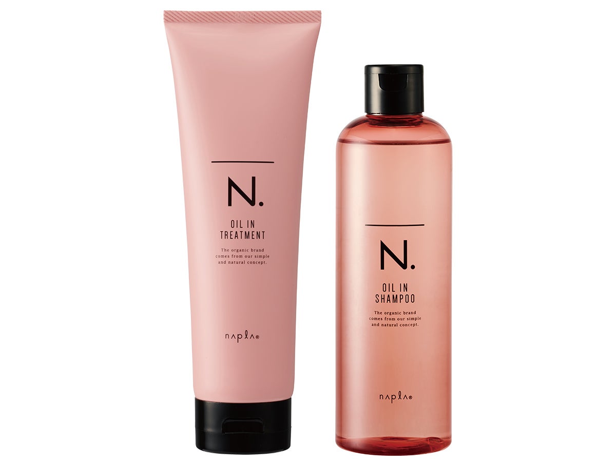 エヌドットの[右]N. オイルイン シャンプと[左]N. オイルイン トリートメント