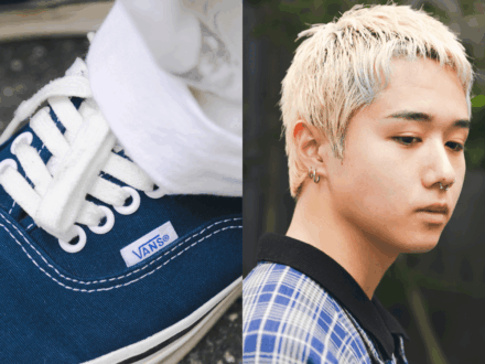 大人ブルーの「ヴァンズ」と「ディッキーズ」のパンツで冬コーデに軽さを。ブロンドのベリショでムードもアップ！【おしゃれな人の冬ヘアとファッションSNAP！】