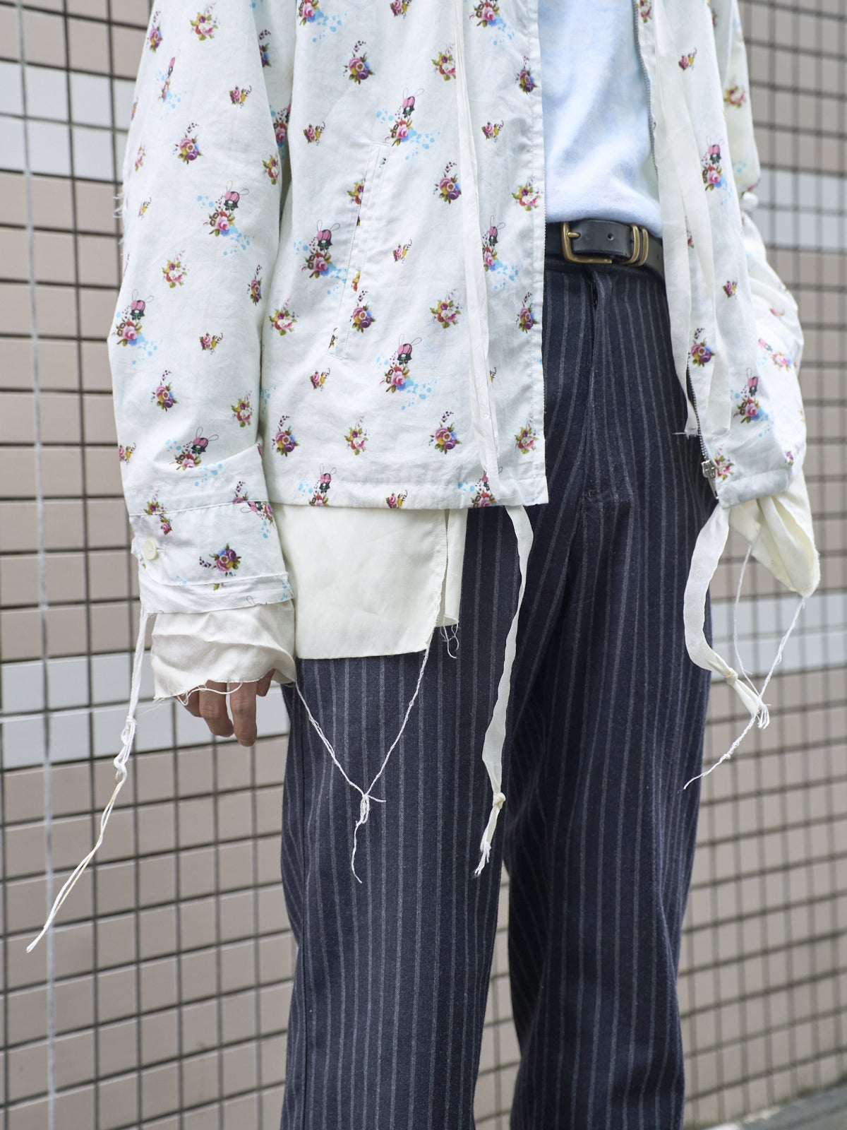 ミドリカワ　ジャケット　裾のほつれ加工