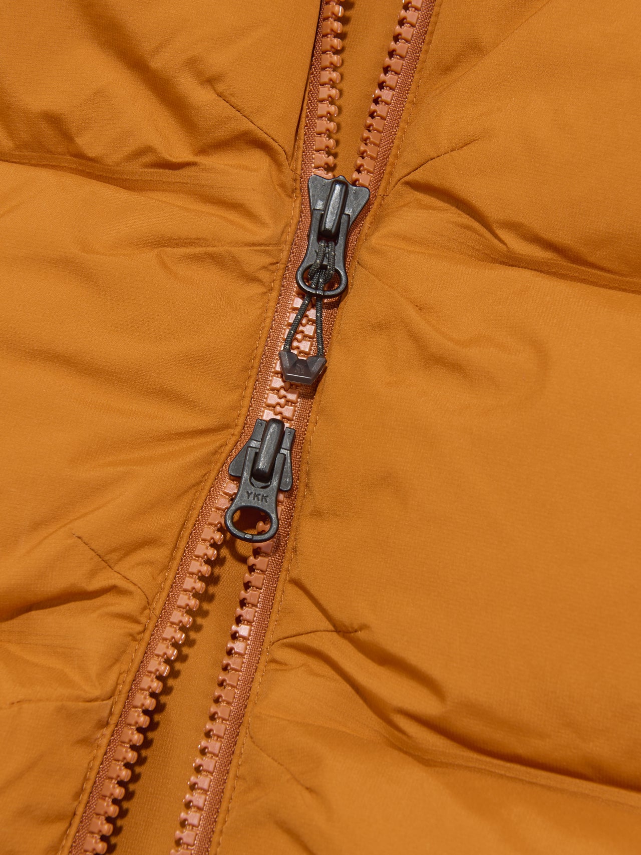 ザ・ノース・フェイスのEX ビレイヤーパーカ ダウンジャケットのフロントジップ