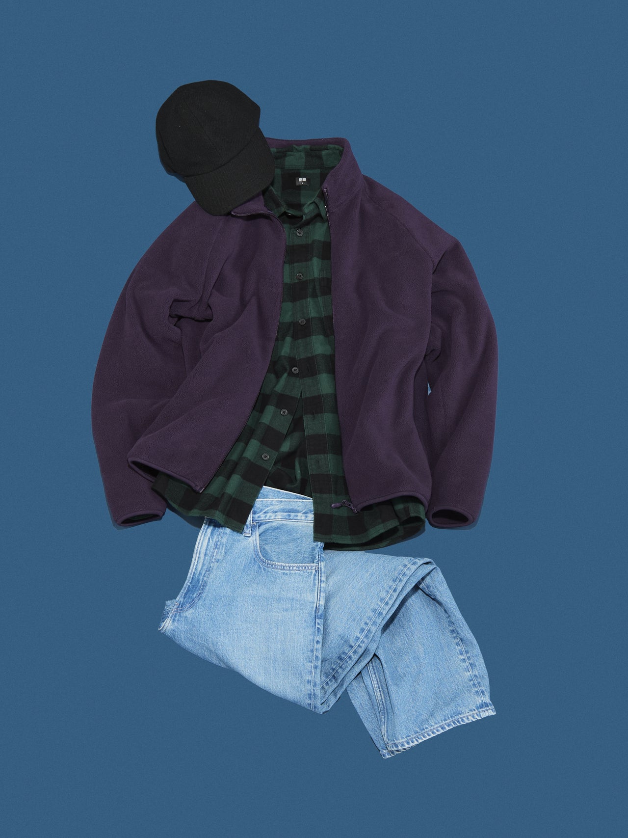 「ユニクロ」フリースの高見えコーデ①