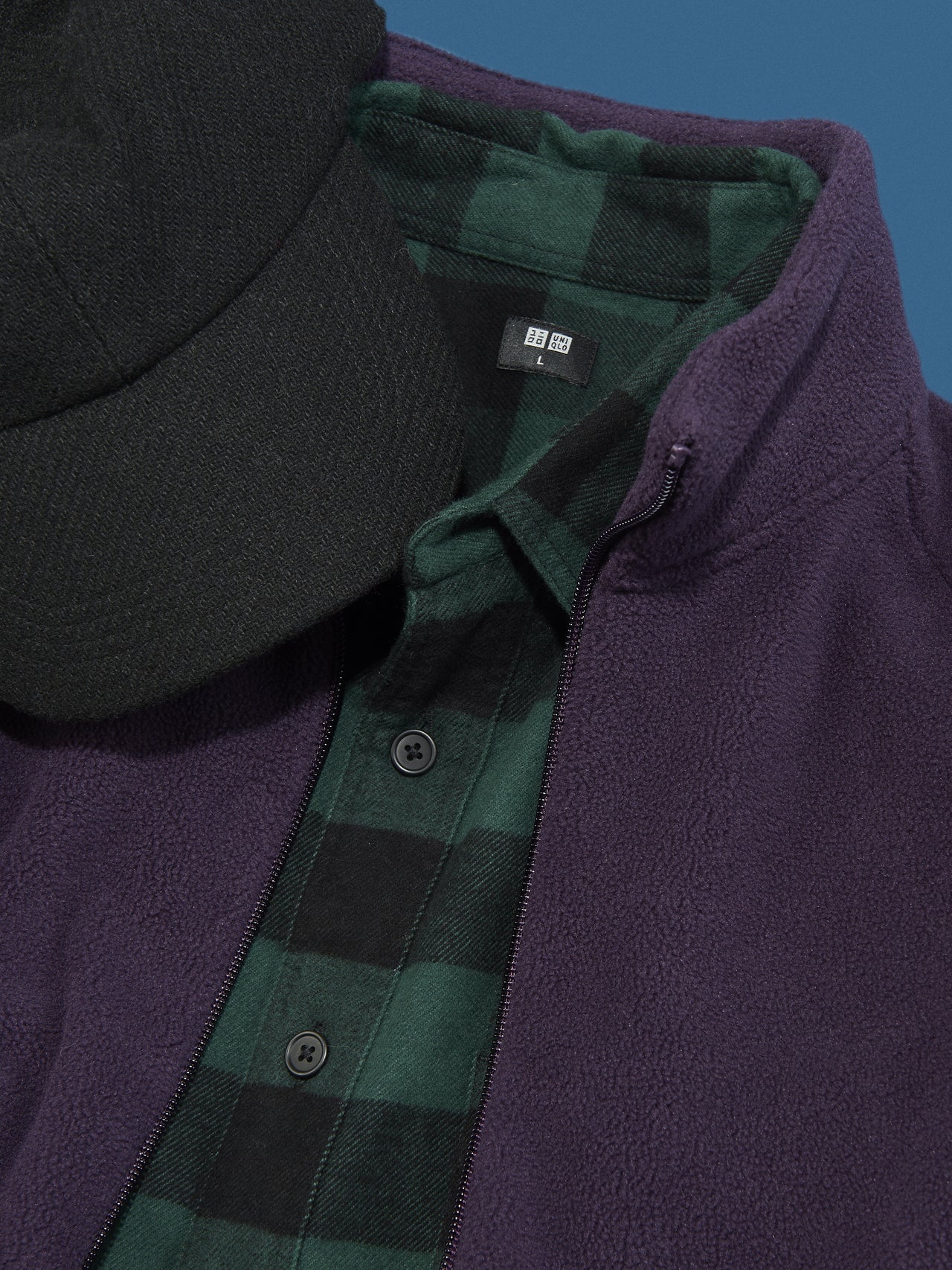 「ユニクロ」フリースの高見えコーデ①のディテール