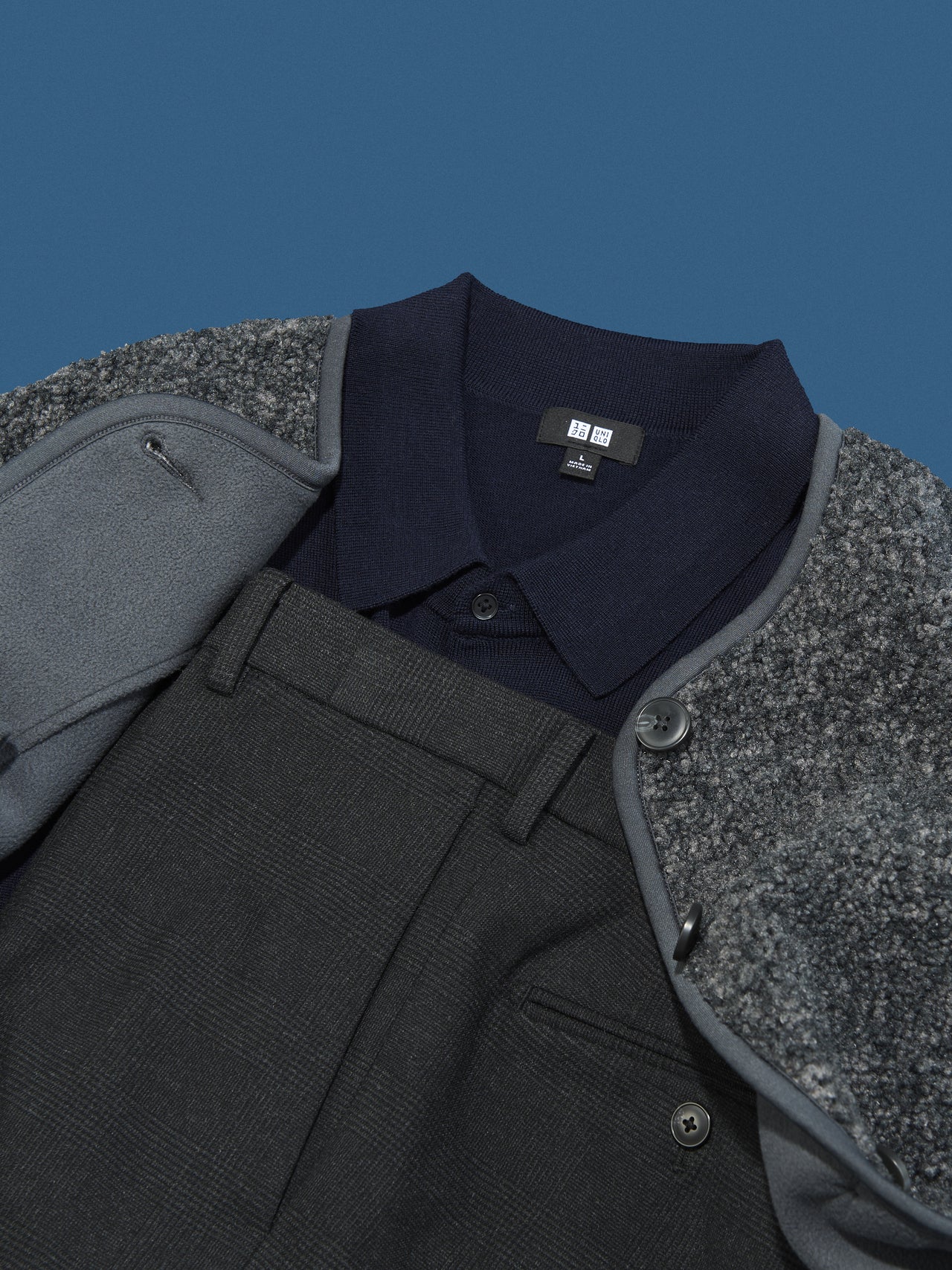 「ユニクロ」フリースの高見えコーデ②のディテール