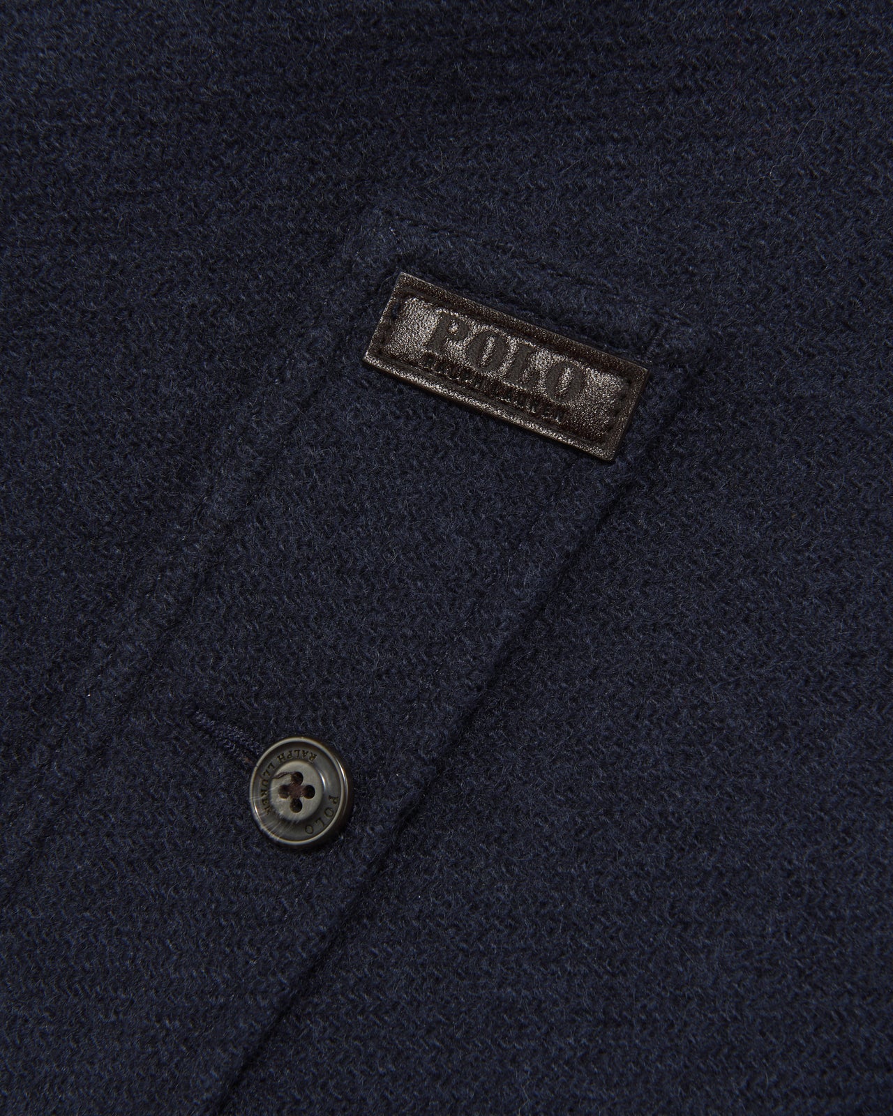 ポロ ラルフ ローレンのウール ウォーキングコートのレザータグ