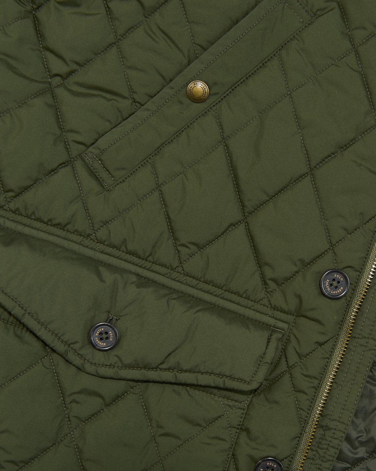 ポロ ラルフ ローレンのキルテッド カー コートの素材感