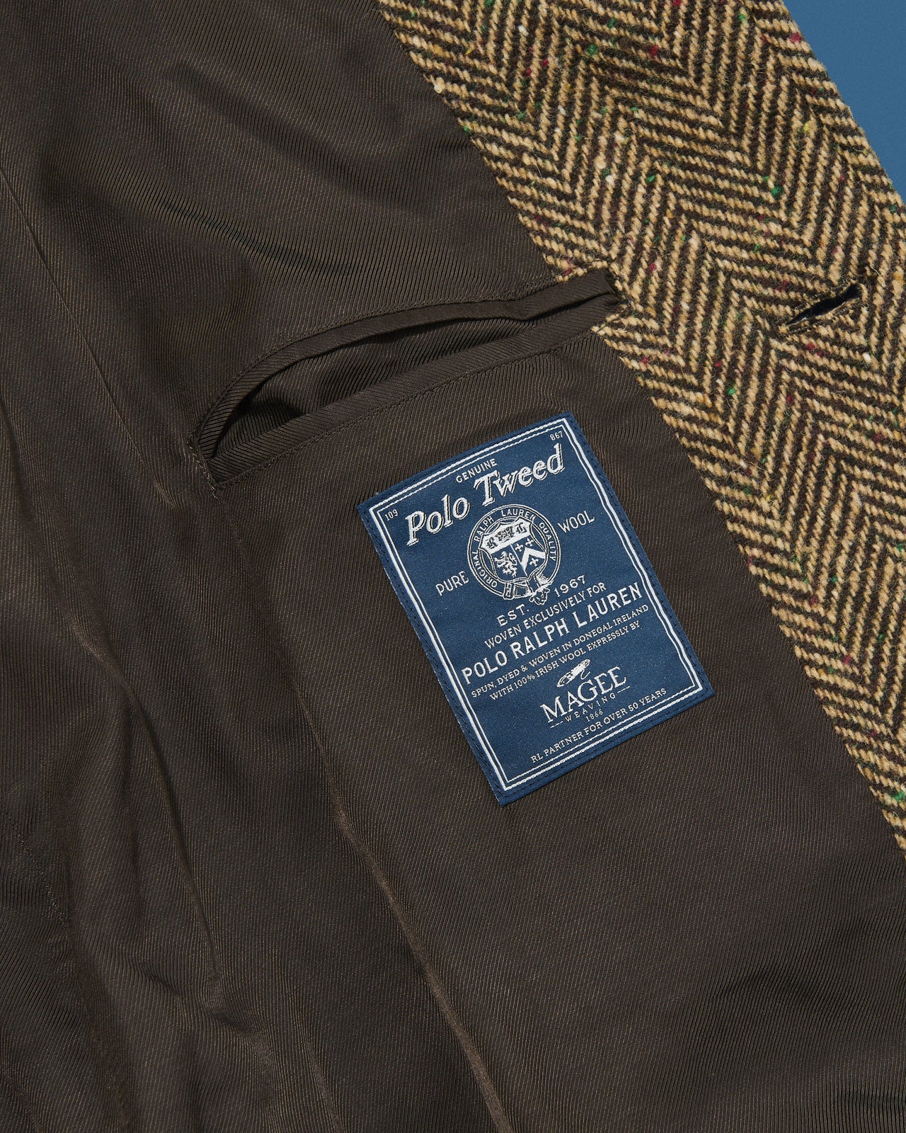 ポロ ラルフ ローレンのドネガル ツイード バルマカーン コートの裏地