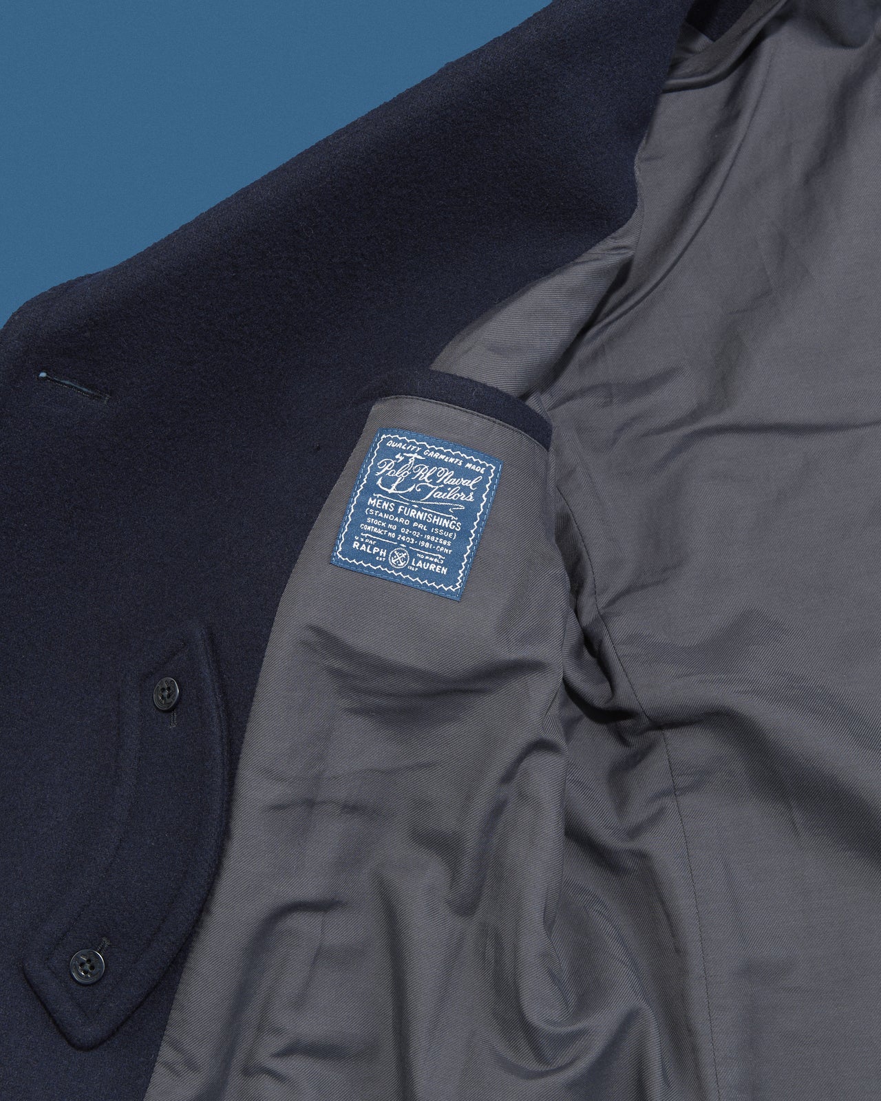 ポロ ラルフ ローレンのPolo ウールブレンド メルトン ピーコートの裏地