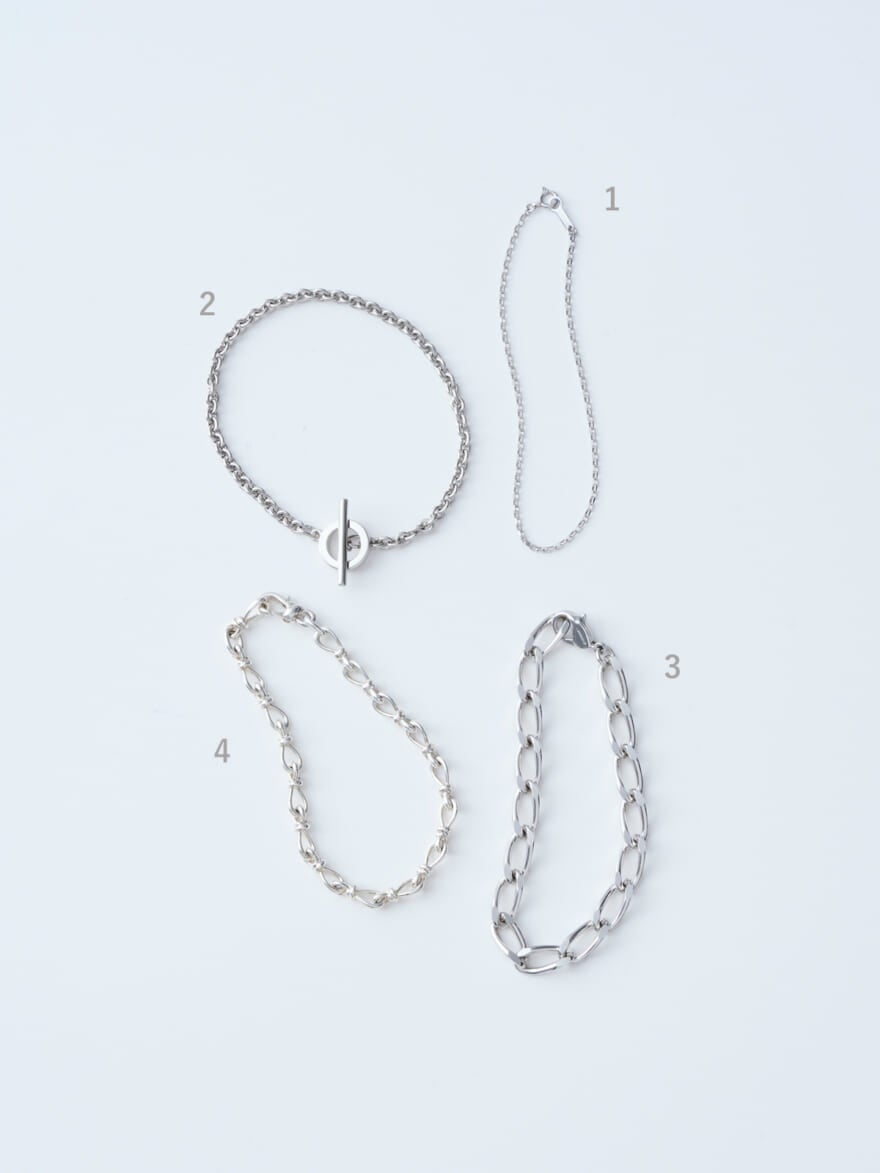 男女兼用ジュエリーブランド「4℃オムプラス」のブレスレット4種類