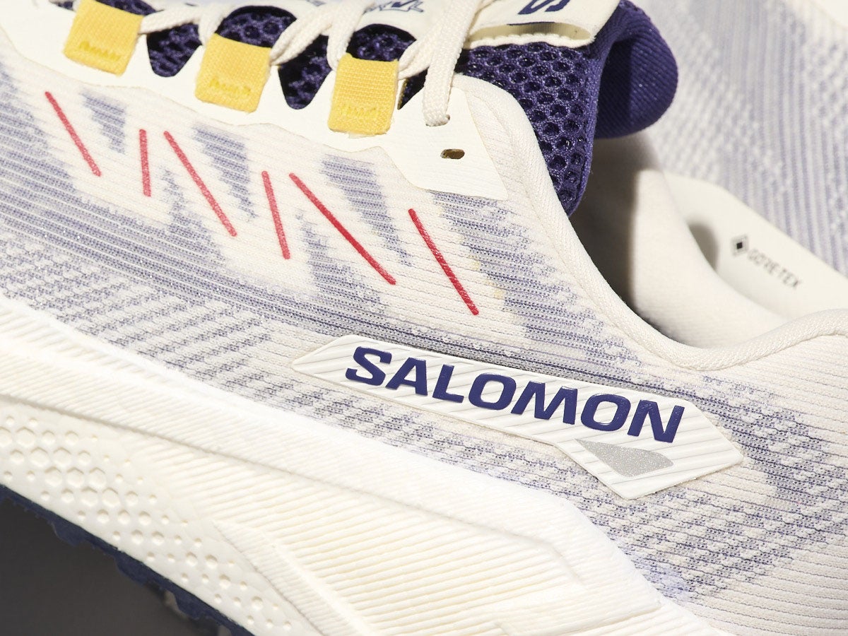 サロモンの新作ゴアテックススニーカー/AERO BLAZE 3 GRVL GORE-TEXを試着&本音レビューのサイドのブランドロゴ