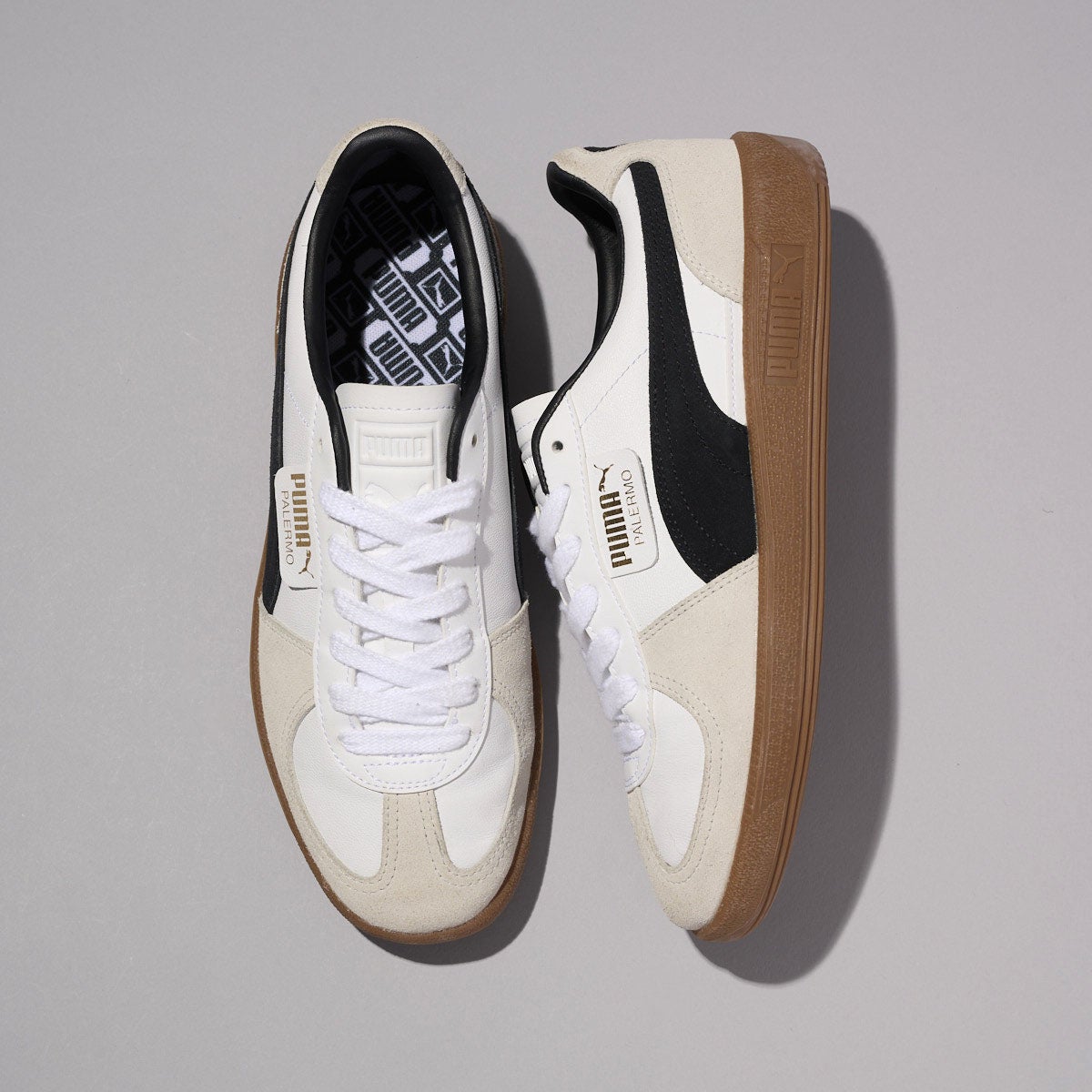 プーマの白スニーカー パレルモ レザー スニーカー　