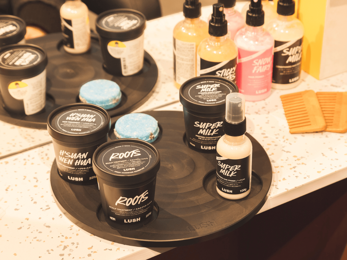 lush spa新宿 ヘアラボ体験 使用するアイテムたち