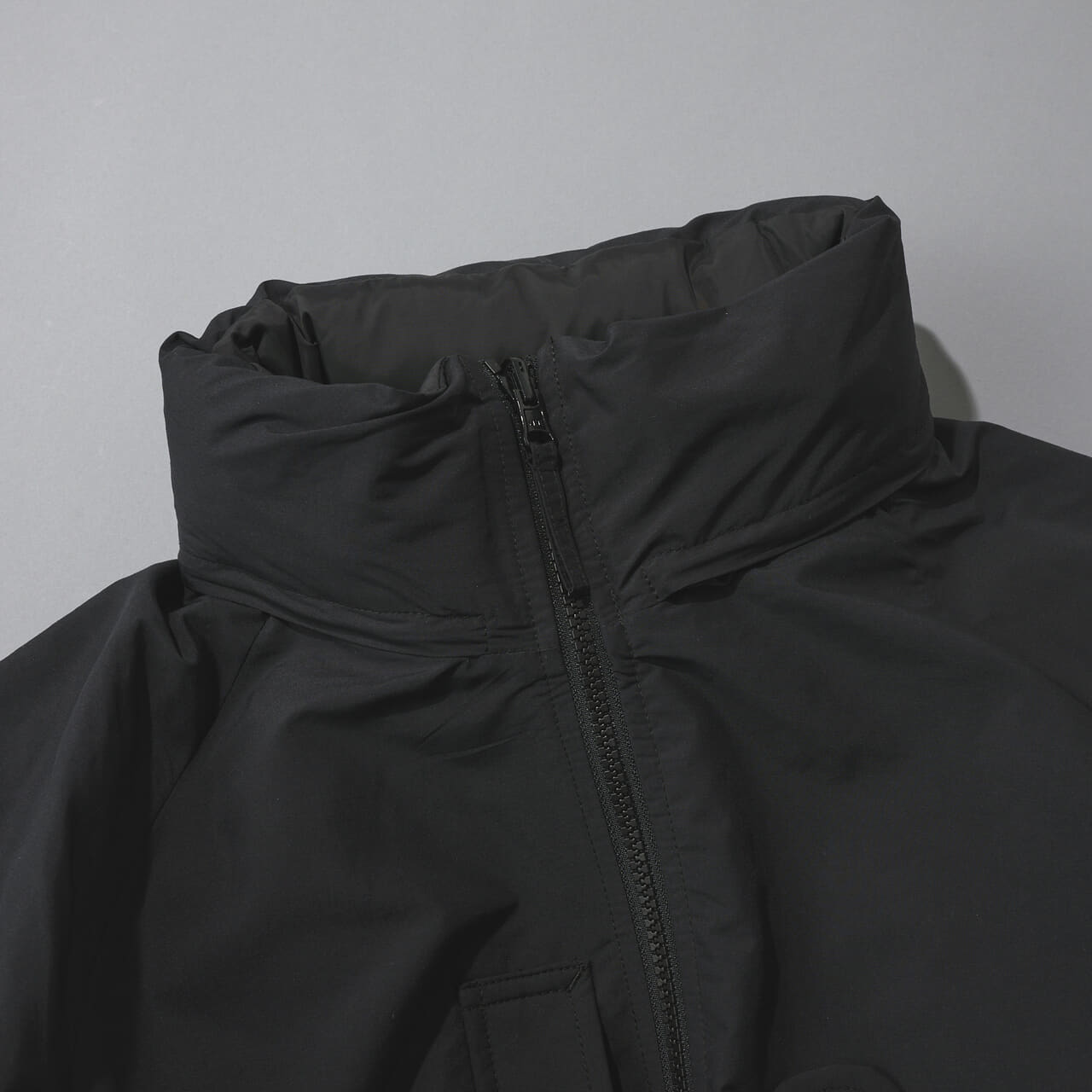 トラディショナル ウェザーウェアのダウン DOWN JACKET 001のスタンドカラー