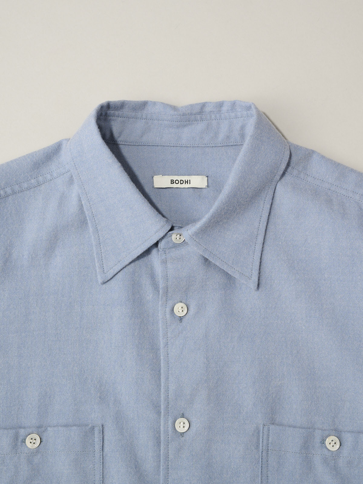 BODHI、OVERSPEC WORK SHIRT、ネック