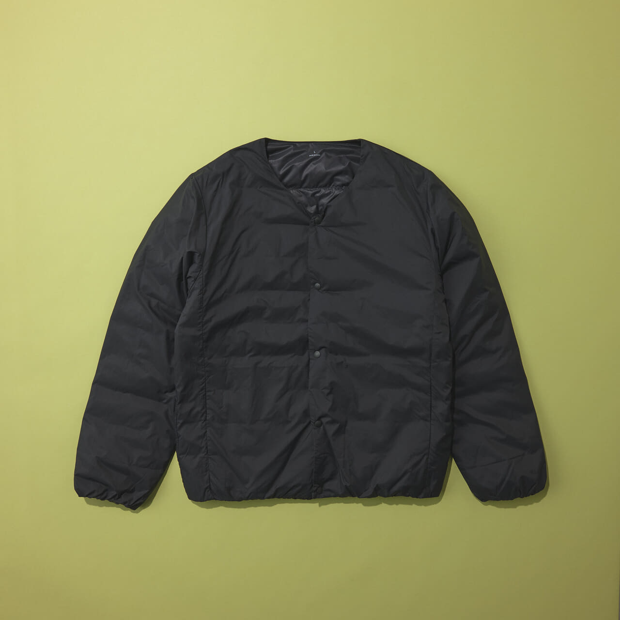 紳士 軽量ダウンポケッタブルノーカラージャケット4