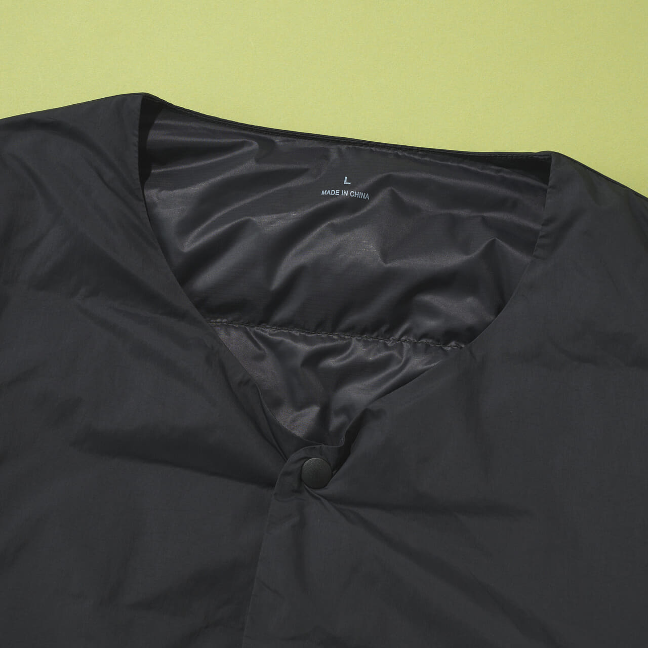 紳士 軽量ダウンポケッタブルノーカラージャケット5