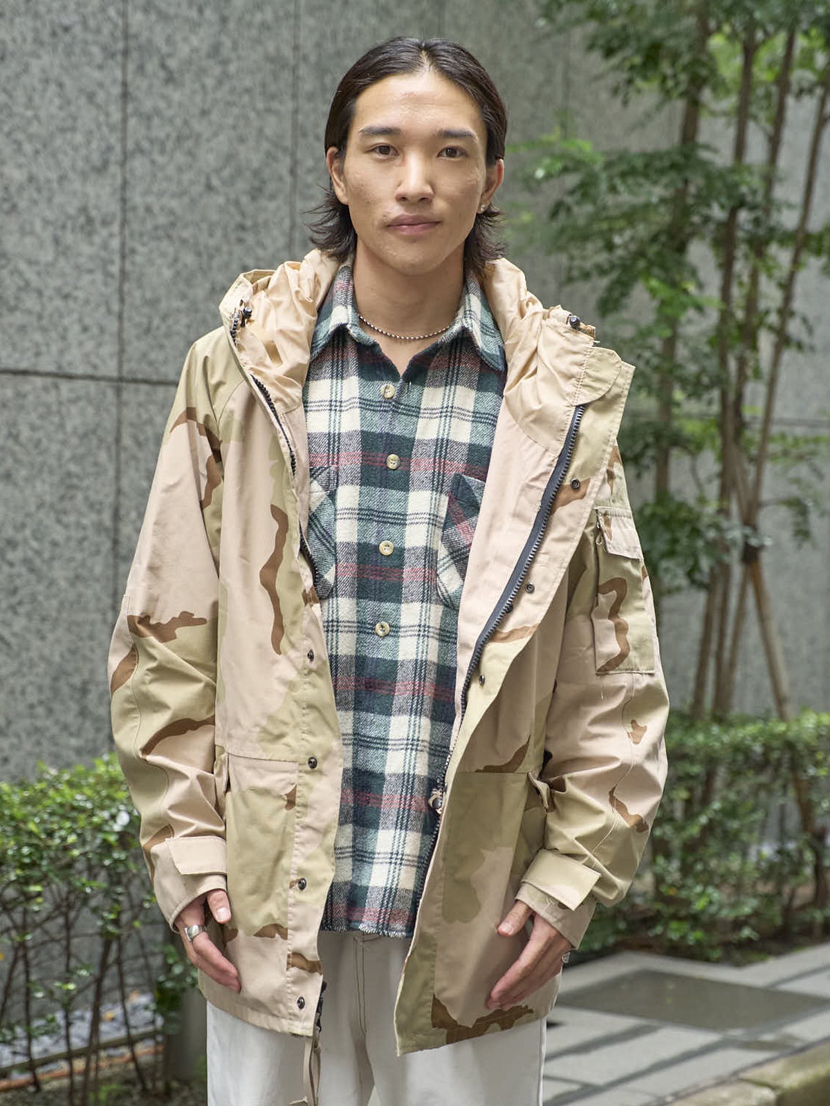 モデル矢口さん　お洒落な着こなし　上半身