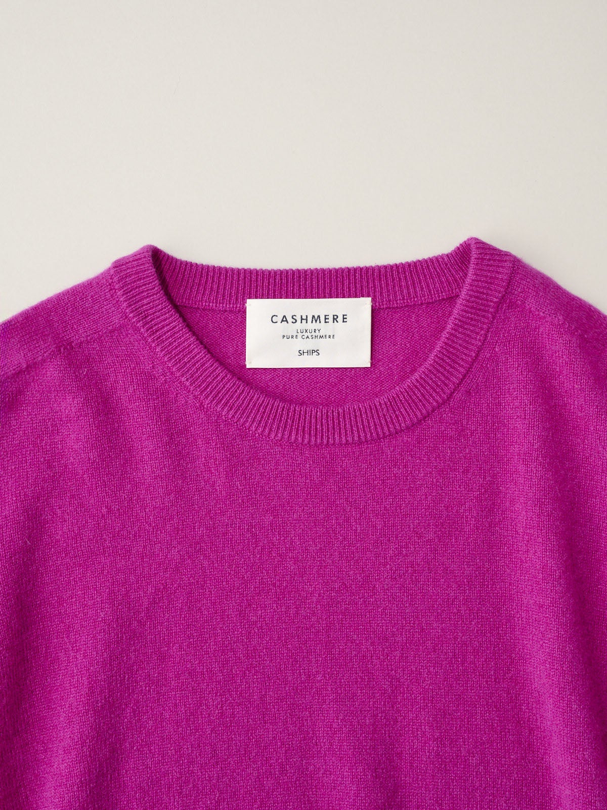 SHIPS、WG CASHMERE CREW NECK purple、ネック