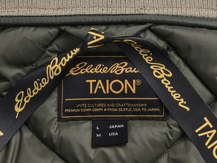 「TAION(タイオン)」 の10 周年を飾る「エディー・バウアー」 とのコラボダウンがリリース!軽量性と800FPを融合させた特別モデルはこの冬大活躍間違いなし!