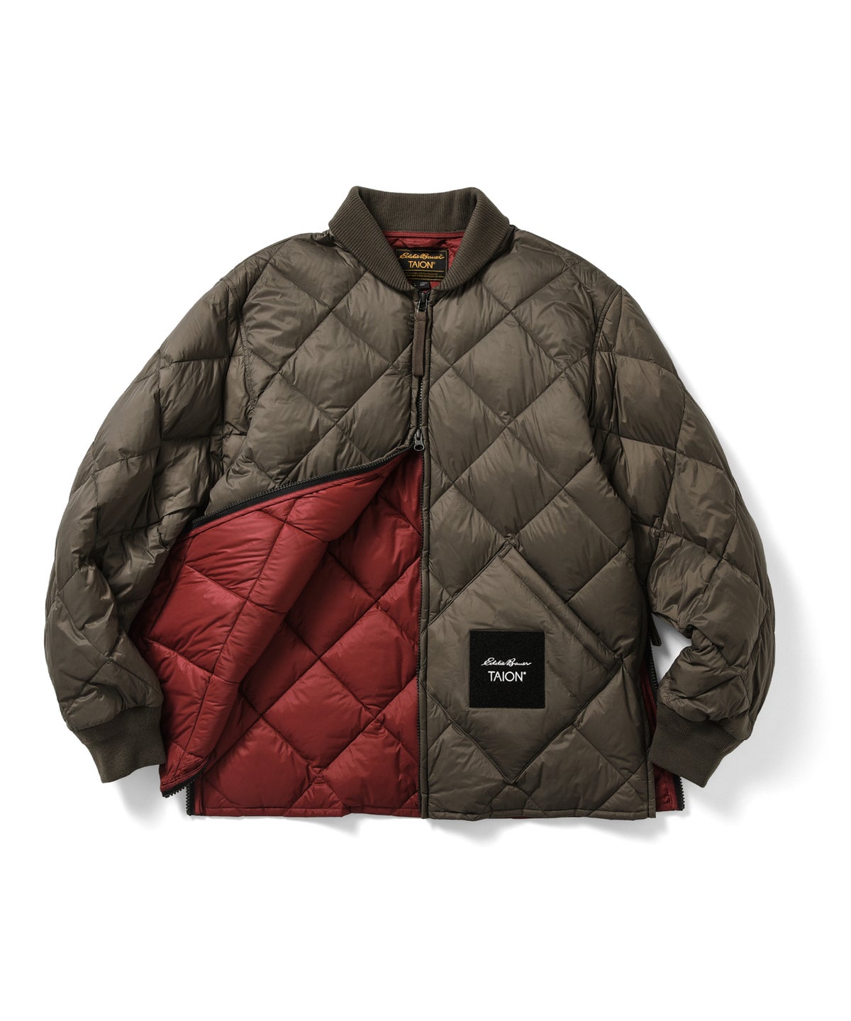 20D マイクロリップストップ、プレミアムダウン(800FP) ダークオリーブ