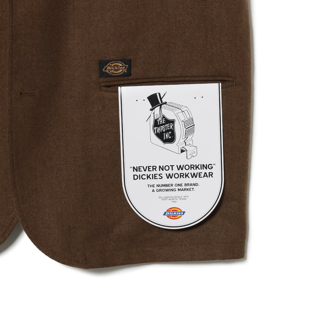 TRIPSTER × Dickies® ブラウン ジャケット ポケット タグ