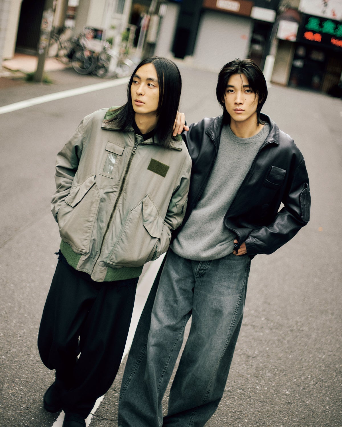 古着を着こなすメンズノンノモデルの四坂亮翔＆海谷遠音