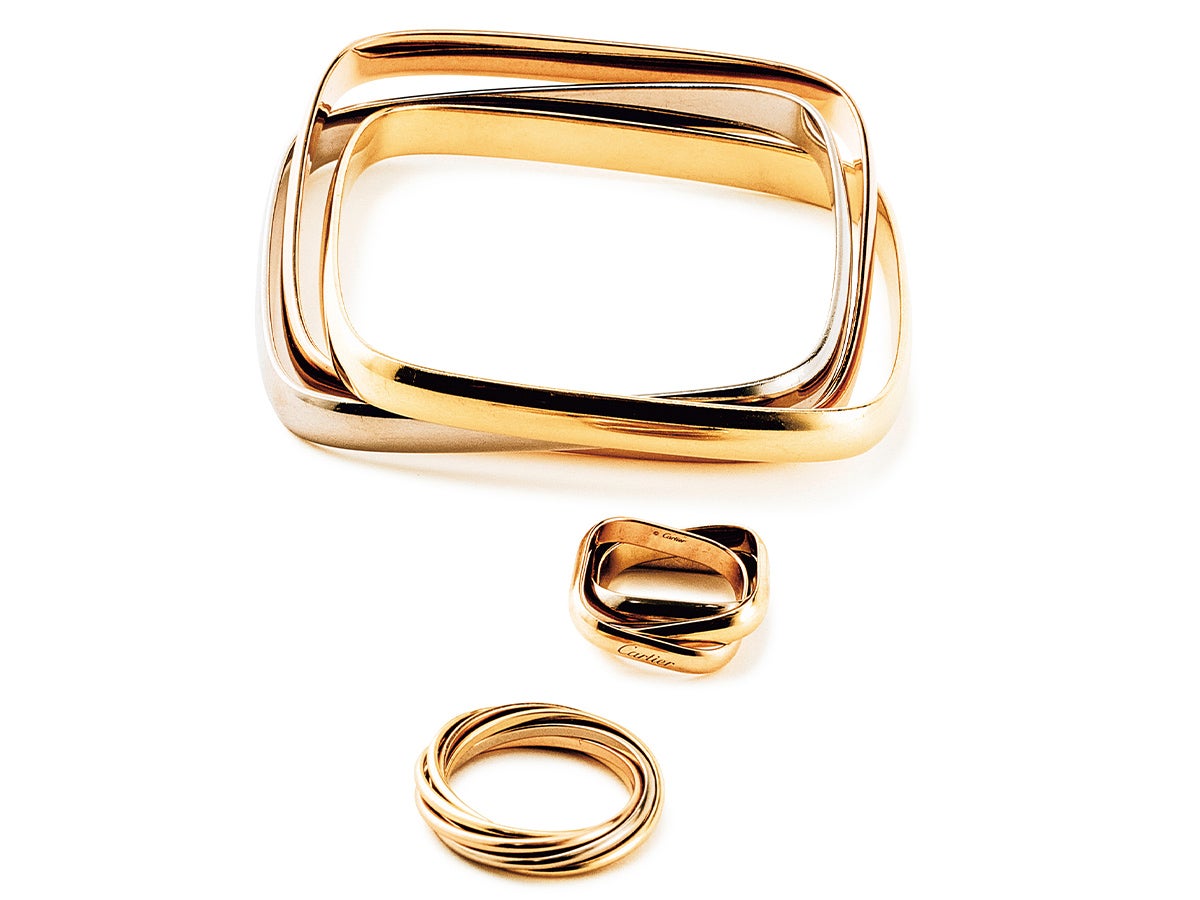 カルティエのバングルとリング