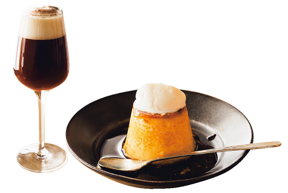 オトナリ珈琲の「プリン」と「アイリッシュコーヒー」