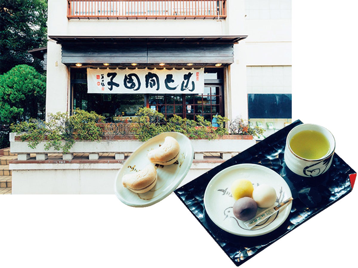 向島 言問団子の外観と料理