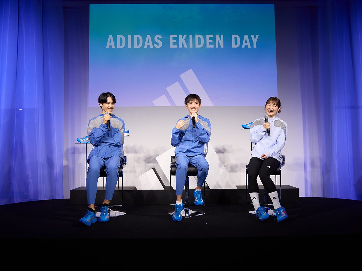 11月25日に開催されたイベント「ADIDAS EKIDEN DAY」での太田蒼生選手&平林清澄選手&井上咲楽さんの スペシャルトークショーの様子1