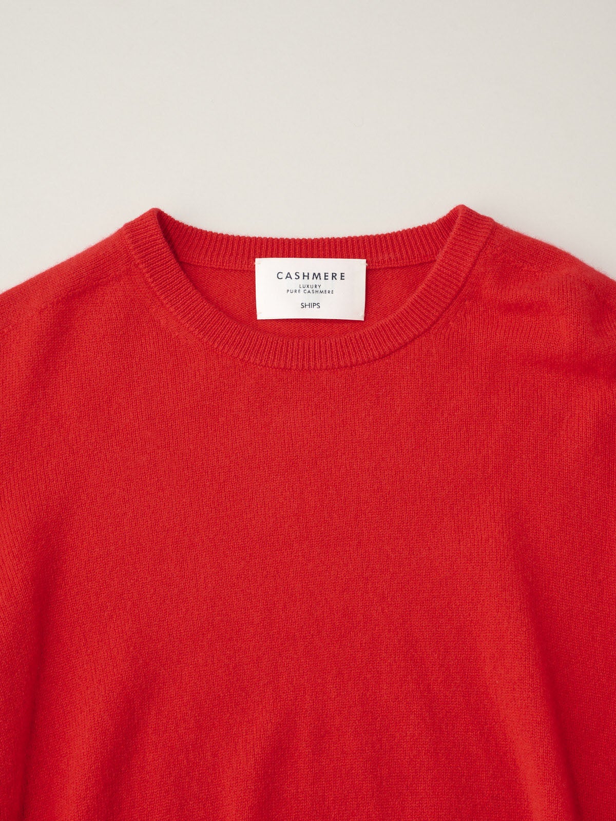 SHIPS、WG CASHMERE CREW NECK red、ネック
